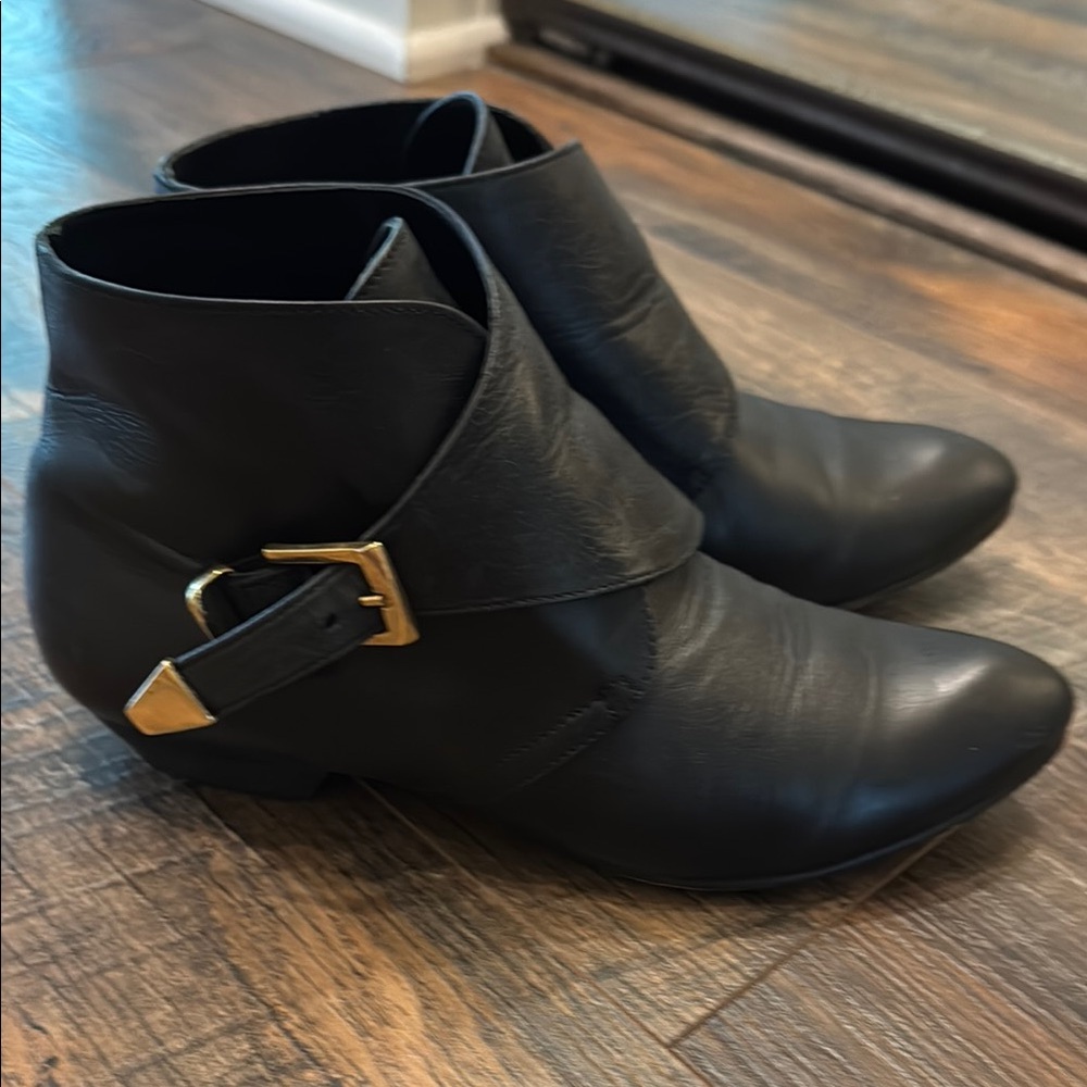 Topshop leather Black Ankle Boots